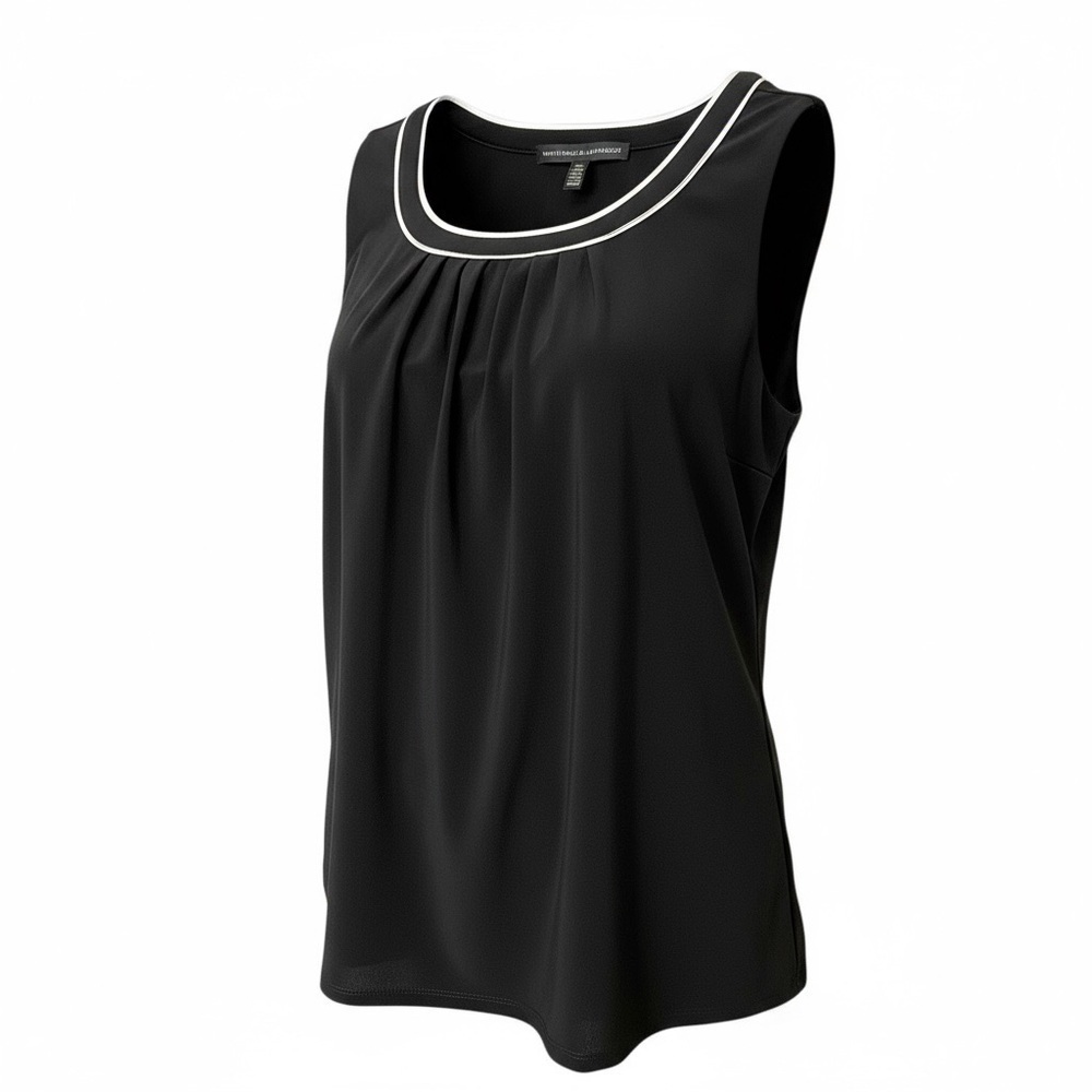 White House Black Market Elegant Black Sleeveless Top Xsmall